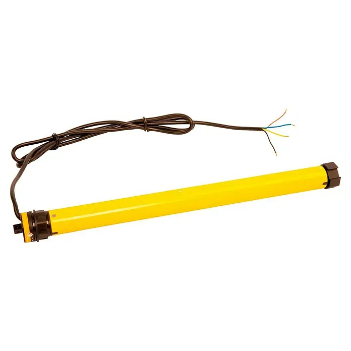 Schellenberg Rohrmotor Rollopower Action Mini 3 - Max. Rollladenfläche: 2 m² bei Kunststoffrollläden, Einbaulänge: 500 mm, Zugkraft: 8 kg - Gelber Rohrmotor mit Netzkabel, geeignet für Rollläden und Sonnenschutzsysteme, für komfortable Steuerung und Automatisierung.