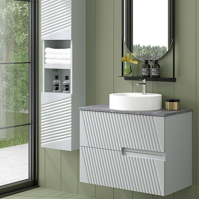 Duplach Mueble de lavabo Saser (L x An x Al: 45 x 60 x 60 cm, Gris, Melamina) | BAUHAUS