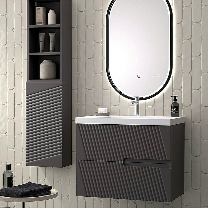 Duplach Mueble de lavabo Saser (L x An x Al: 45 x 80 x 60 cm, Antracita, Melamina) | BAUHAUS