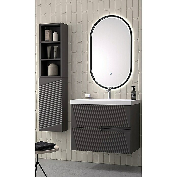 Duplach Mueble de lavabo Saser (L x An x Al: 45 x 80 x 60 cm, Antracita, Melamina) | BAUHAUS