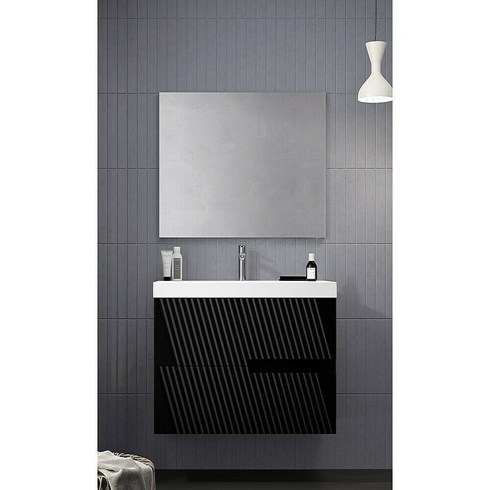 Duplach Mueble de lavabo Saser (L x An x Al: 45 x 80 x 60 cm, Negro, Melamina) | BAUHAUS