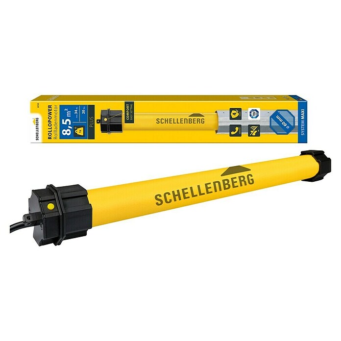 Schellenberg Motor tubular (Superficie de persiana arrollable máx.: 8,5 m² para persianas de plástico, Longitud de instalación: 550 mm, Fuerza de tracción: 34 kg)