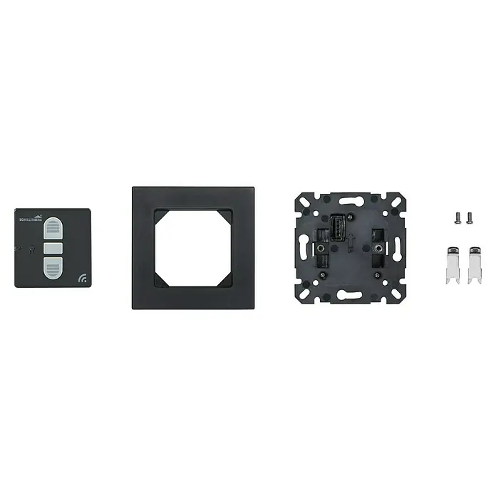 Schellenberg Smart Home Funk-Empfangsschalter - 40 x 80 x 80 mm, Anthrazit, Unterputzmontage - Das Schellenberg Smart Home System ermöglicht die komfortable Steuerung von Rollläden im Haus. Bestehend aus dem Rollladen-Schalter, Rahmen, Einsatz und Zubehör.