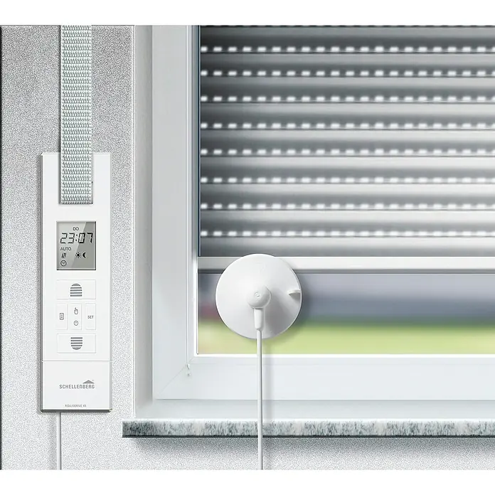 Schellenberg Sonnen- & Dämmerungssensor - Passend für: RolloDrive 55, 65, 75 und 105, Kabellänge: 0,75 m - Intelligente Rollladensteuerung mit digitaler Zeitschaltuhr zur automatischen Steuerung der Rollläden und Sonnenschutz.