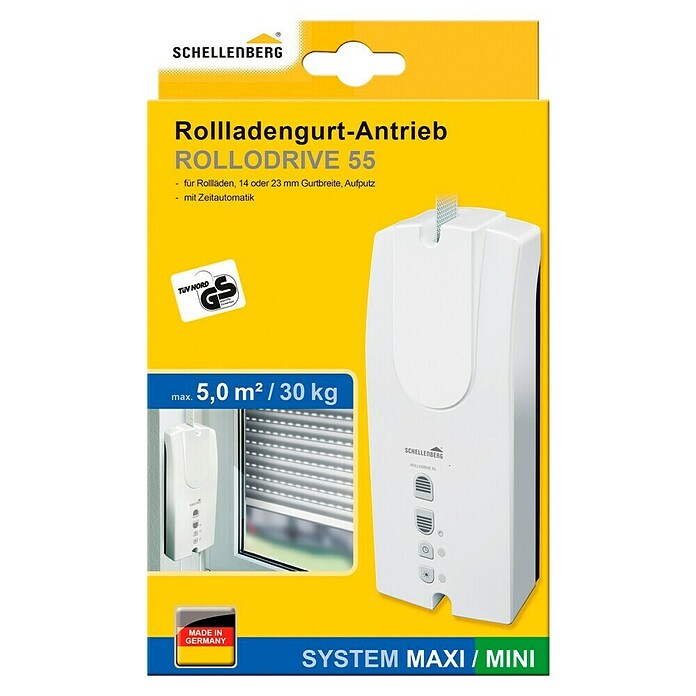 Schellenberg Recogedor de cinta de persiana (En pared, Anchura de la correa: 14 - 23 mm, Distancia entre orificios: 230 mm)