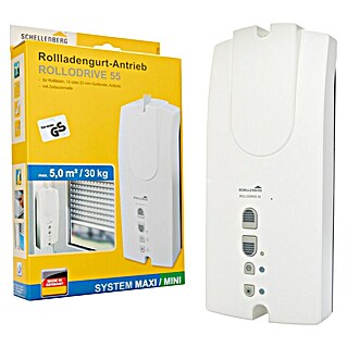 Schellenberg Recogedor de cinta de persiana Rollodrive 55 (En pared, Anchura de la correa: 14 mm - 23 mm, 230 mm)