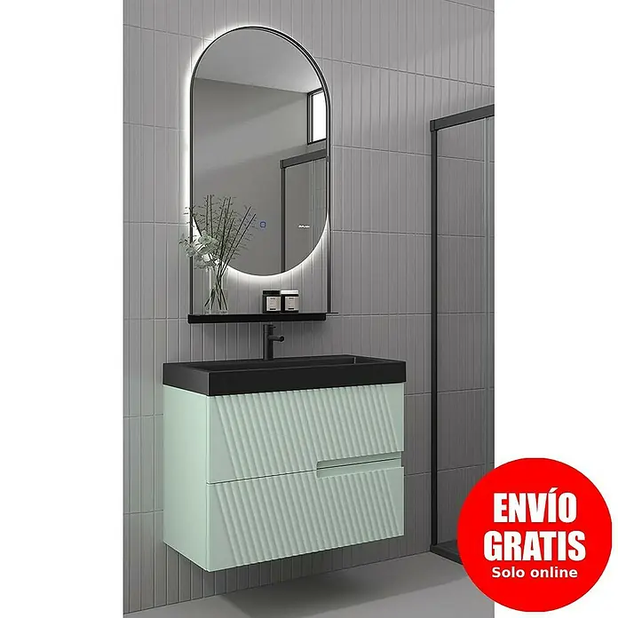 Duplach Mueble bajo de lavabo Saser - L x An x Al: 45 x 60 x 60 cm, Menta - Elegante mueble de baño con espejo y aspecto moderno. El complemento perfecto para cualquier baño elegante.