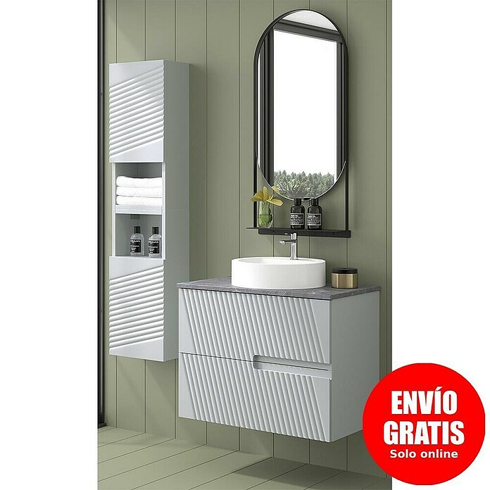Duplach Mueble de lavabo Saser (L x An x Al: 45 x 60 x 60 cm, Gris, Melamina) | BAUHAUS