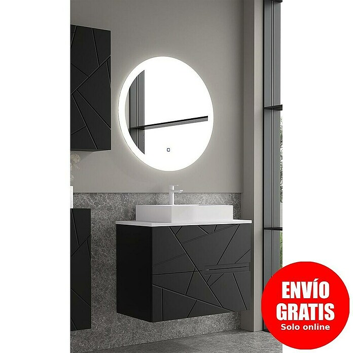 Duplach Mueble de lavabo Gurla (L x An x Al: 45 x 60 x 60 cm, Negro, Melamina) | BAUHAUS