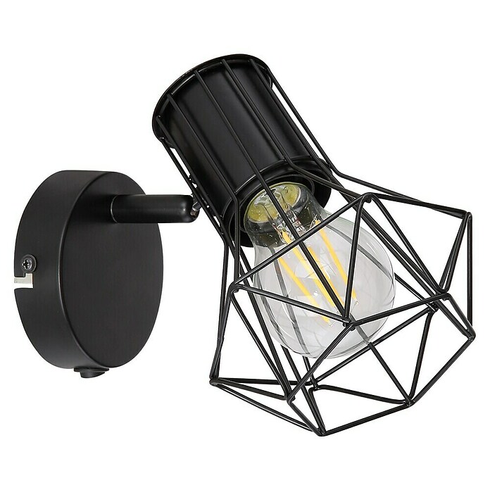 Globo Wandstrahler Priska (40 W, Schwarz, E27, B x H: 130 x 165 mm) | BAUHAUS