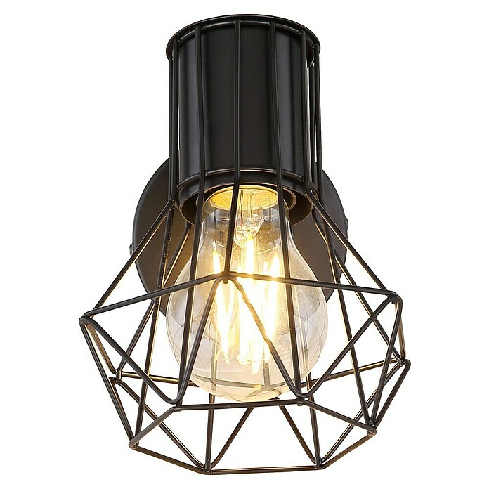 Globo Wandstrahler Priska (40 W, Schwarz, E27, B x H: 130 x 165 mm) | BAUHAUS