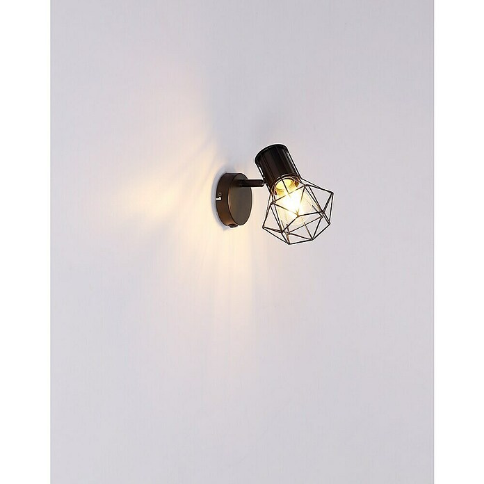 Globo Wandstrahler Priska (40 W, Schwarz, E27, B x H: 130 x 165 mm) | BAUHAUS