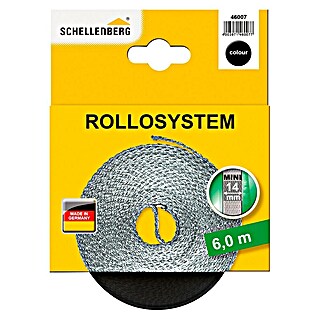 Schellenberg Rollladengurt (Schwarz, Länge: 6 m, Gurtbreite: 14 mm)