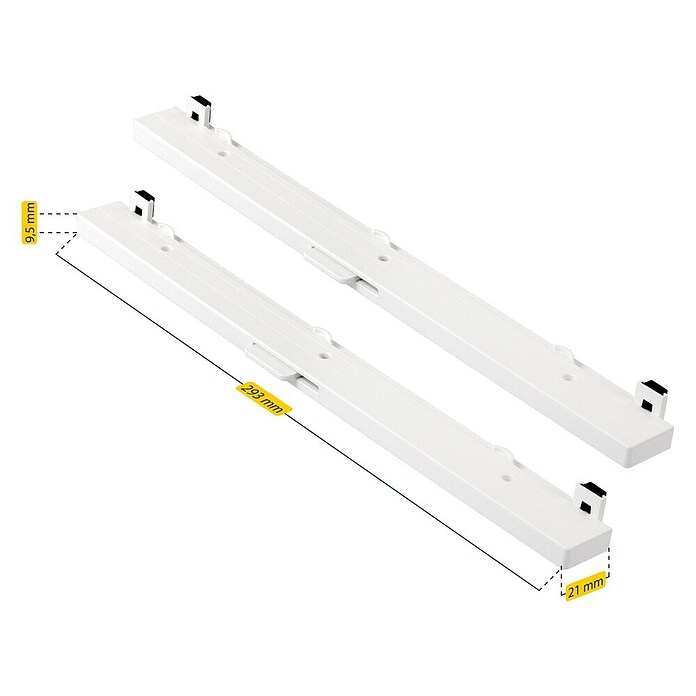 Schellenberg Fensterlüfter-Set (L x B x H: 293 x 21 x 9,5 mm, Weiß, 2 Stk.)