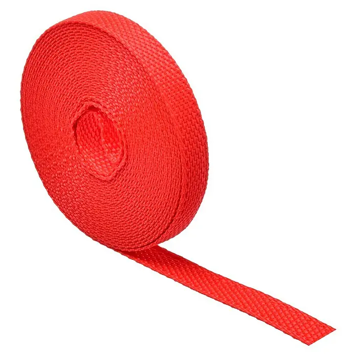 Schellenberg Rollladengurt - Rot, Länge: 6 m, Gurtbreite: 14 mm - Aufgerollter, roter Textilgurt für vielfältige Anwendungen, robust und langlebig. Ideal für Handwerk, Verpackung und DIY-Projekte.