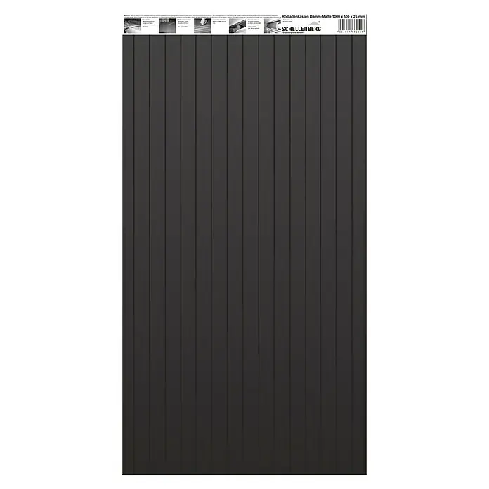 Schellenberg Rollladenkasten-Dämmmatte - 100 x 50 x 2,5 cm, Passend für: Enge Rollladenkästen - Produktabbildung einer Rolladenkasten Dämm-Matte 1000 x 500 x 25 mm von Schellenberg, ideal zur Isolierung und Geräuschreduzierung.