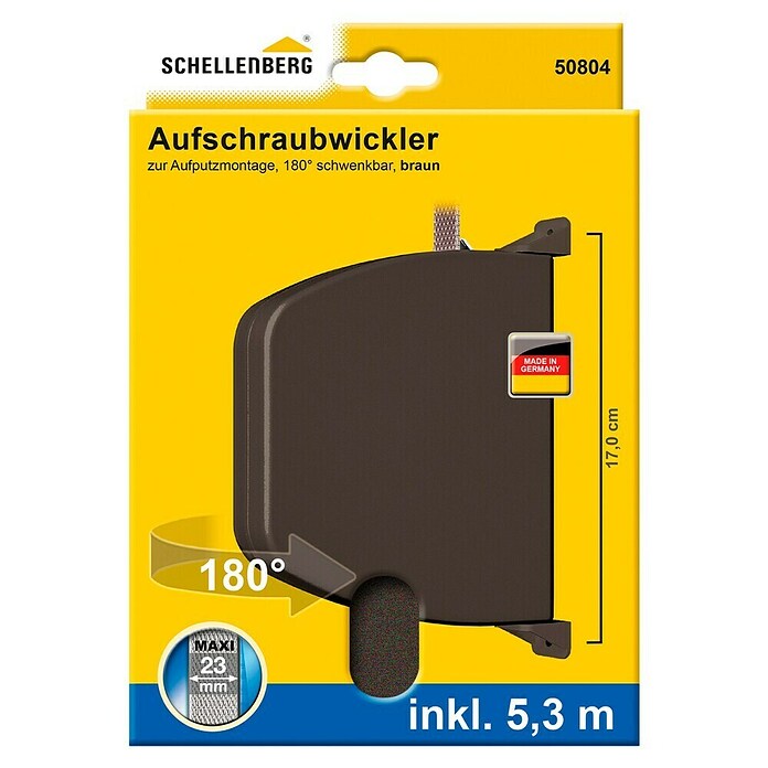 Schellenberg Aufschraubwickler (Aufputz, Gurtbreite: 23 mm, Lochabstand: 170 mm)