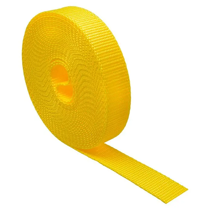Schellenberg Rollladengurt - Gelb, Länge: 6 m, Gurtbreite: 23 mm - Gelbes Textilband auf einer Rolle. Ideal zum Verpacken und Sichern von Gegenständen, vielseitig einsetzbar.
