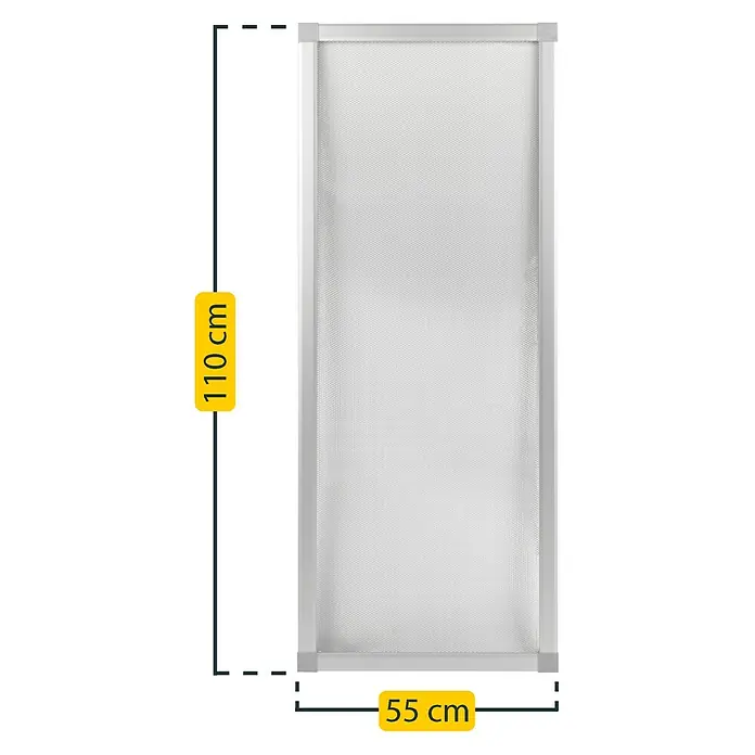 Schellenberg Lichtschachtabdeckung - B x H: 55 x 110 cm, Aluminium - Abbildung eines Insektenschutzgitters mit den Maßen 110 cm Höhe und 55 cm Breite, ideal für Fenster und Türen.