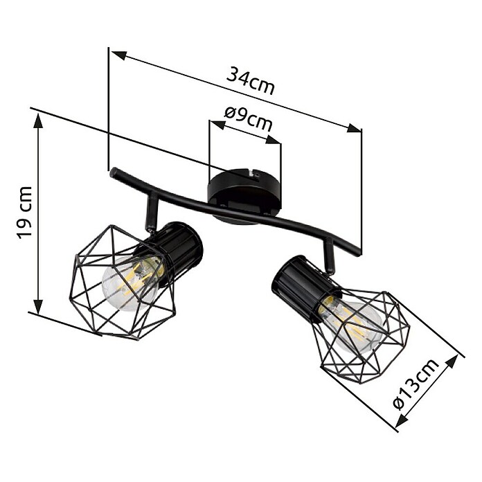 Globo Stropni reflektor Priska  (40 W, Do x Š x V: 340 x 130 x 190 mm, E27) | Stropni reflektorji | Reflektorji in žarometi | Svetila | Elektro in svetila | Izdelki | BAUHAUS