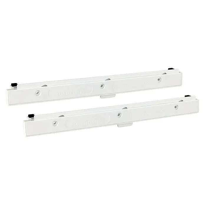 Schellenberg Fensterlüfter Universal Doppelpack - Weiß, 2 Stk. - Zwei weiße Schellenberg Rolladen-Führungsschienen, die für eine reibungslose Bewegung des Rolladens sorgen. Ideal für Neubau und Renovierung.