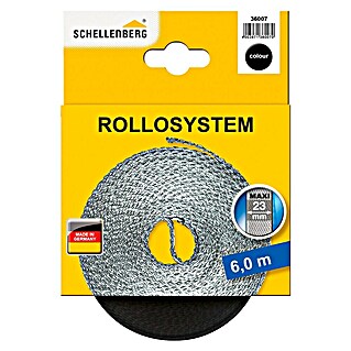 Schellenberg Rollladengurt (Schwarz, Länge: 6 m, Gurtbreite: 23 mm)
