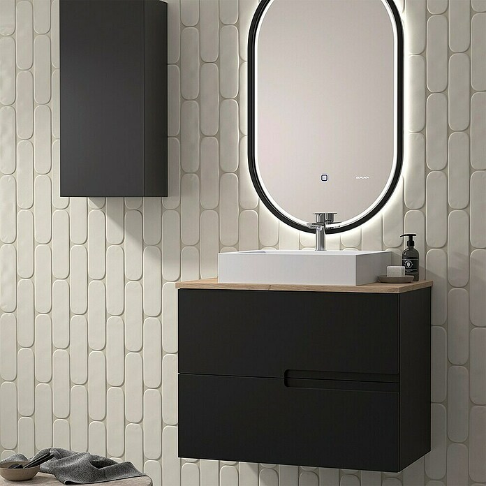 Duplach Mueble de lavabo Sia (L x An x Al: 45 x 80 x 60 cm, Negro, Melamina) | BAUHAUS