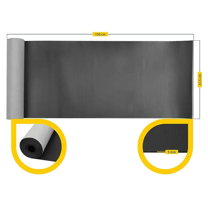 Schellenberg Rollladenkasten-Dämmmatte - 1.500 x 375 x 3 mm - Rolle Antirutschmatte mit den Maßen 150 cm x 37,5 cm und einer Dicke von 3 mm. Ideal zum Schutz von Oberflächen und zur Vermeidung von Rutschgefahr.