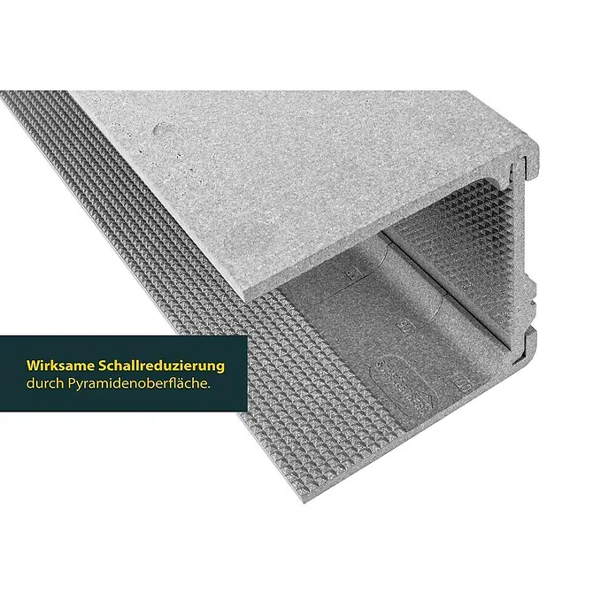 Schellenberg Rollladenkasten-Dämmmatte - 1.000 x 280 x 13 mm, 3 -tlg. - Graues Schallschutzelement mit Pyramidenoberfläche zur effektiven Schallreduzierung. Ideal für ruhige Räume und akustischen Komfort.