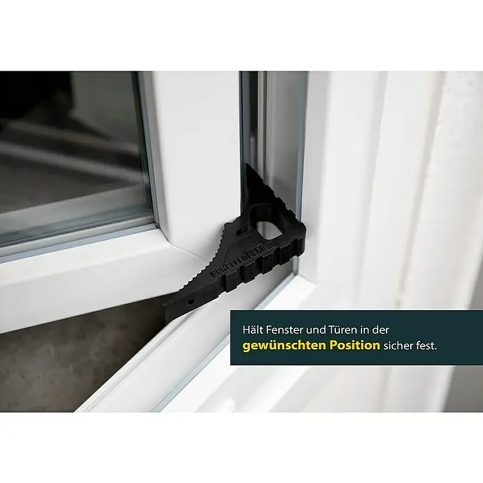 Schellenberg Tür- & Fensterstopper - Schwarz - Fensterkeil von Schellenberg: Hält Fenster und Türen in der gewünschten Position sicher fest.