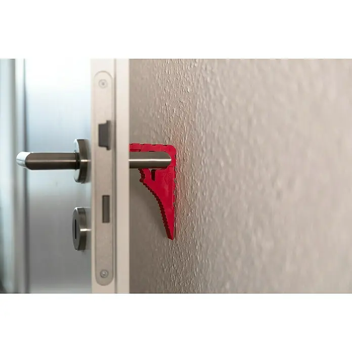 Schellenberg Tür- & Fensterstopper - Pink - Tür mit rotem Türstopper.