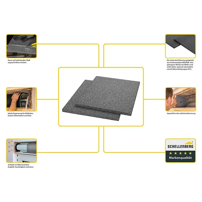 Schellenberg Rollladenkasten-Dämmmatte Seitenteil - 300 x 360 x 15 mm - Bild einer Schellenberg-Dämmplatte.