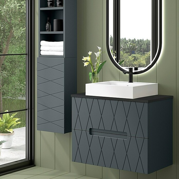 Duplach Mueble de lavabo Nanda (L x An x Al: 45 x 80 x 60 cm, Antracita, Melamina) | BAUHAUS
