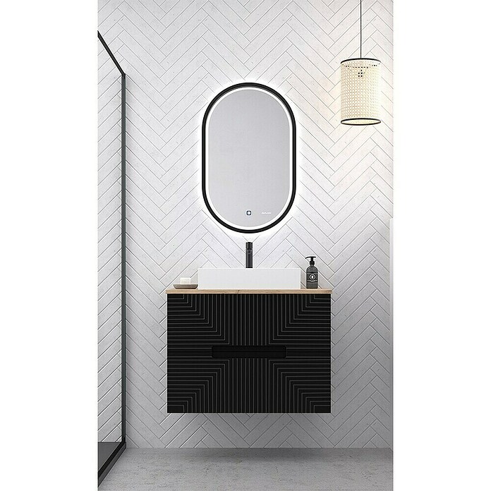 Duplach Mueble de lavabo Teram (L x An x Al: 45 x 60 x 60 cm, Negro, Melamina) | BAUHAUS
