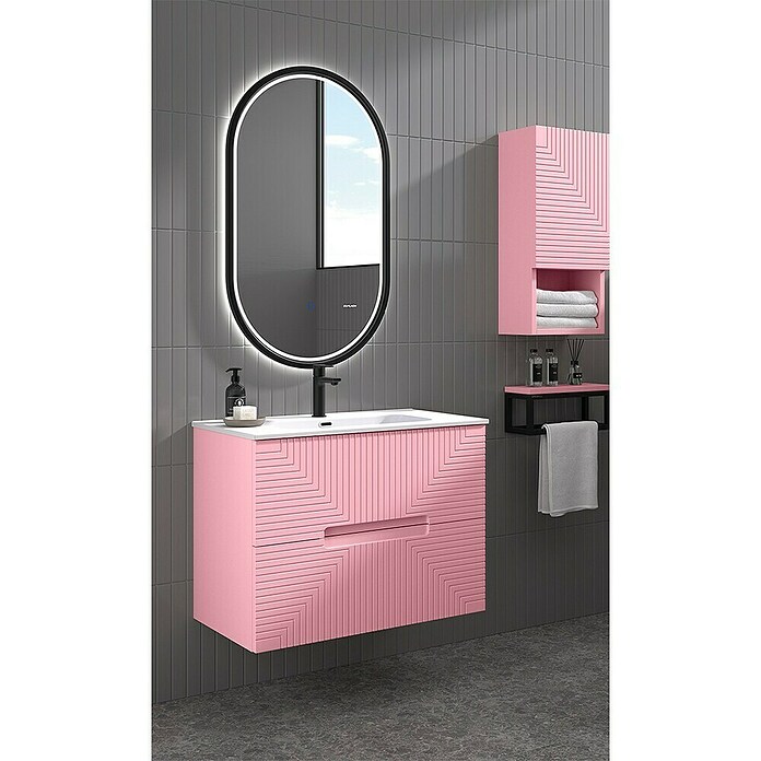 Duplach Mueble de lavabo Teram (L x An x Al: 45 x 60 x 60 cm, Rosa, Melamina) | BAUHAUS