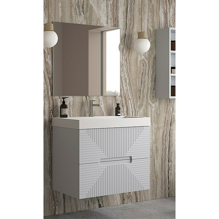Duplach Mueble de lavabo Teram (L x An x Al: 45 x 80 x 60 cm, Gris, Melamina) | BAUHAUS