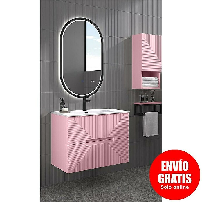Duplach Mueble de lavabo Teram (L x An x Al: 45 x 60 x 60 cm, Rosa, Melamina) | BAUHAUS