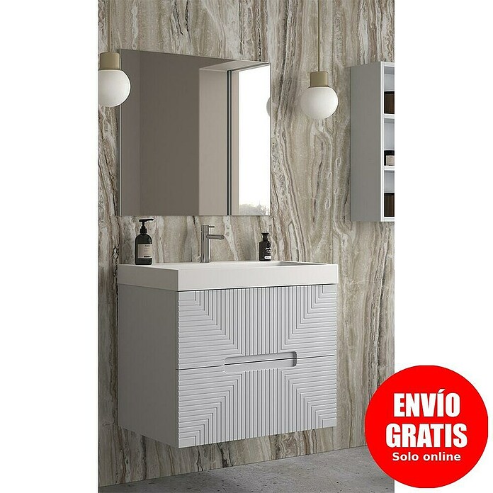 Duplach Mueble de lavabo Teram (L x An x Al: 45 x 80 x 60 cm, Gris, Melamina) | BAUHAUS