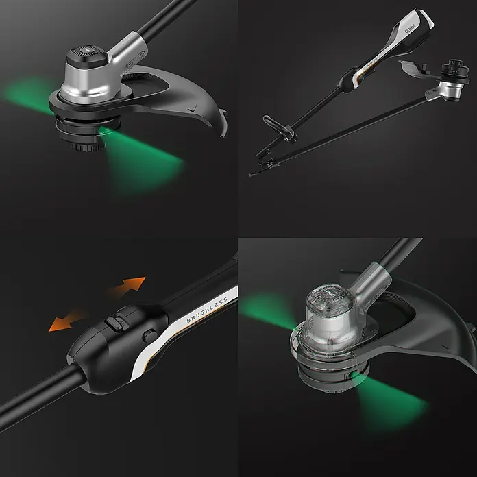 Litheli U20 Akku-Rasentrimmer - Li-Ionen, Ohne Akku, Schnittbreite Faden: 35 cm - Der Akku-Rasentrimmer mit innovativem Brushless-Motor bietet eine präzise Rasenkantenschneidung und komfortable Handhabung für jeden Garten.