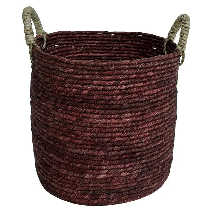 Korb Batna - Ø x H: 24 x 29 cm, Rostrot - Dekorativer, geflochtener Korb mit stabilen Griffen. Ideal zur Aufbewahrung und als stilvolles Wohnaccessoire.