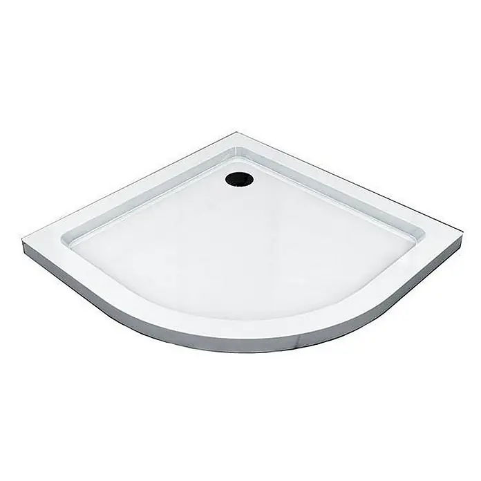 Glaszentrum Hagen Duschwanne Acryla 90x90x5 cm Duschtasse 1/4- R55 + Siphon - L x B: 90 x 90 cm, Kunststoff, weiß