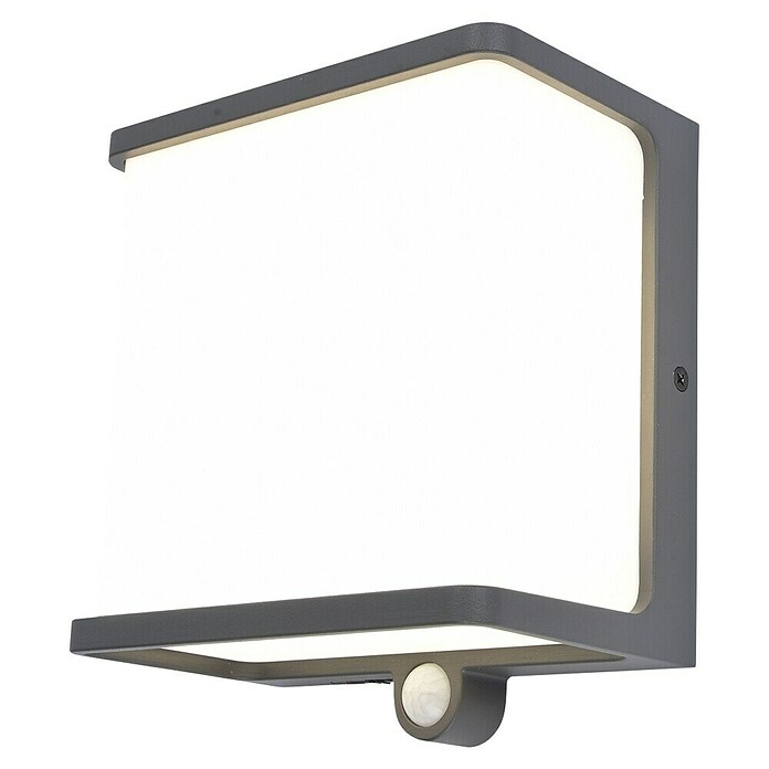 Lutec Doblo Aplique solar para exterior Flat (12 W, L x An x Al: 15 x 8,9 x 17 cm, Antracita, IP44, 1.000 lm) | BAUHAUS