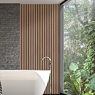 FibroTech Akustikpaneel Unika 25 (Light Oak, 2.440 x 600 x 22 mm)