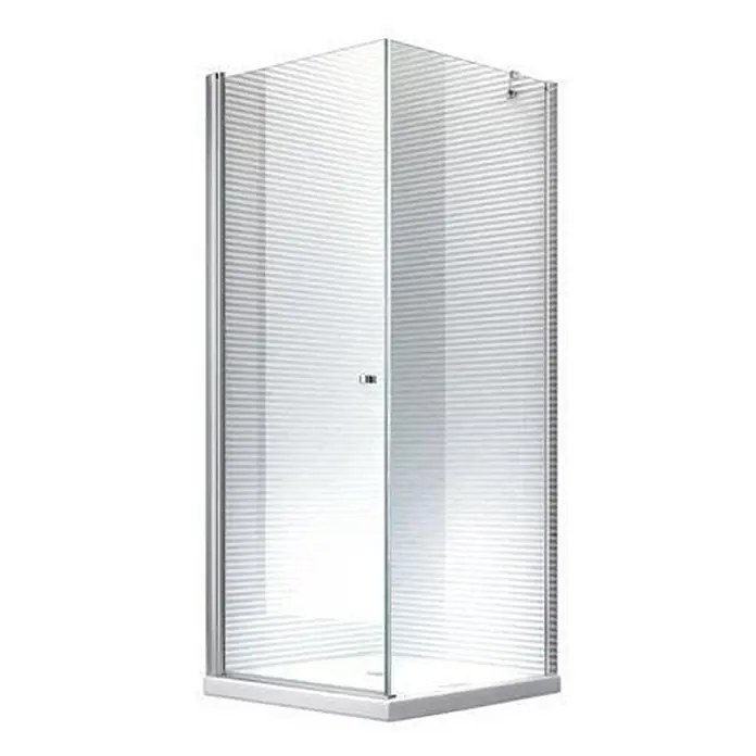 Glaszentrum Hagen Eckdusche 90x90x195 cm Hades Duschkabine inkl. Tasse + Siphon - 90 x 90 x 195 cm, Eloxiert, Transparent, Stärke: 8 mm