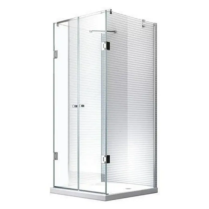 Glaszentrum Hagen U-Duschkabine 80x80x80x195 cm Ares U-Duschkabine inkl. Tasse + Siphon - Eloxiert, Transparent