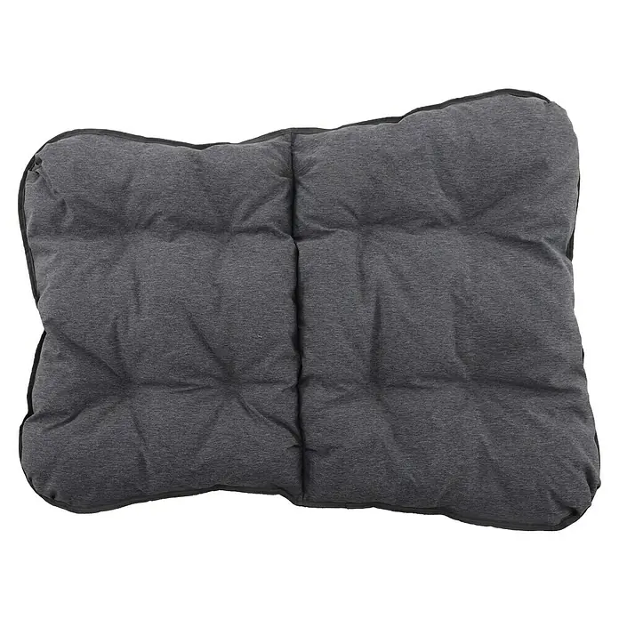 Sunfun Garten-Loungesessel Padded - B x T x H: 90 x 86 x 90 cm, Anthrazit - Nahaufnahme eines gesteppten, grauen Sitzkissens mit dunkler Umrandung, ideal für zusätzlichen Komfort.