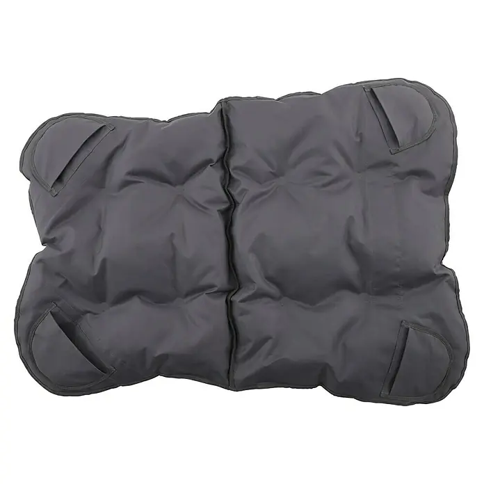 Sunfun Garten-Loungesessel Padded - B x T x H: 90 x 86 x 90 cm, Anthrazit - Graues, gestepptes Sitzkissen mit praktischen Tragegriffen an den Ecken für bequemes Tragen und einfache Handhabung.