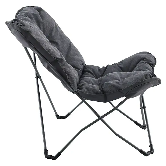 Sunfun Garten-Loungesessel Padded - B x T x H: 90 x 86 x 90 cm, Anthrazit - Dieser bequeme graue Schmetterlingsstuhl lädt zum Entspannen ein. Das Metallgestell sorgt für Stabilität und Haltbarkeit.