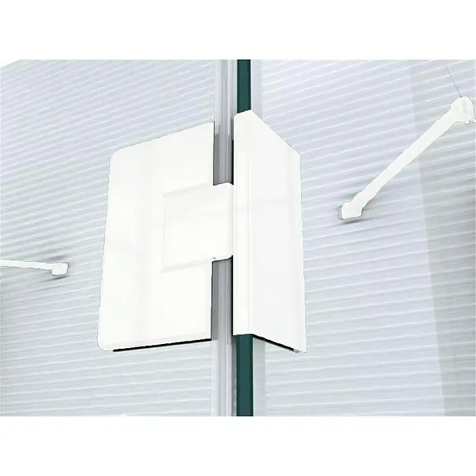 Glaszentrum Hagen U-Duschkabine 80x80x80x195 cm Ares U-Duschkabine Weiß - Imprägniert, Farblos