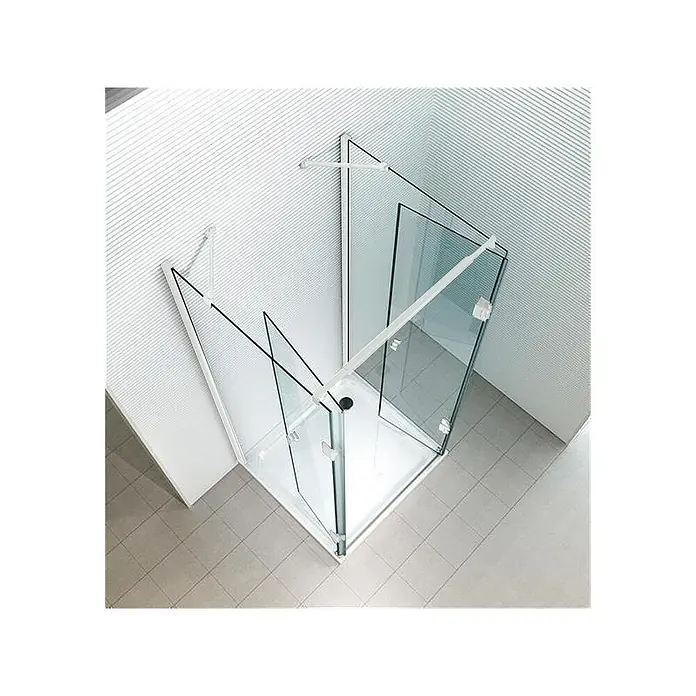 Glaszentrum Hagen U-Duschkabine 80x80x80x195 cm Ares U-Duschkabine Weiß - Imprägniert, Farblos